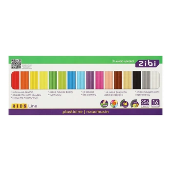 Пластилін 16 кольорів, 256г, KIDS Line, ZB.6275