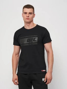 Футболка хлопковая длинная мужская UFC UFCYE35044 S Черная (3609088135122)