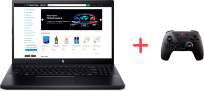 Ноутбук Acer Nitro V 15 ANV15-41-R270 (NH.QSJEU.00H) Obsidian Black / 15.6" IPS Full HD 165 Гц / AMD Ryzen 5 6600H / RAM 16 ГБ / SSD 512 ГБ / nVidia GeForce RTX 2050, 4 ГБ+ Бездротовий геймпад Acer Nitro NGR300 у подарунок!