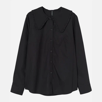 Сорочка бавовняна жіноча H&M 920830007c28 XS Чорна (KC1000000050302)