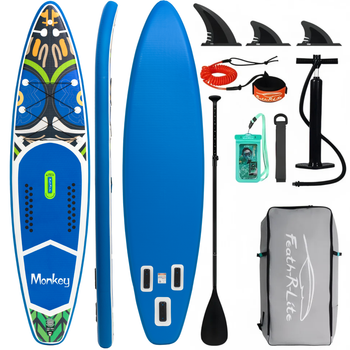 SUP-дошка надувна Двошаровий Сап Універсальний сапбоорд Funwater Paddleboard Monkey 11"6 9в1 350x84x15 см