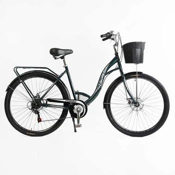 Велосипед Міський 28 дюймів Corso Liberty LR-193 обладнання Shimano сталева рама 20 дюймів 7 швидкостей. Green and Black (169209)