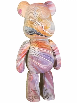 Конструктор картонный 3D-пазл Bearbrick оранжево-розовый (ZX-154)