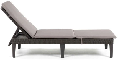 Шезлонг лежак Keter Jaipur Sun Lounger коричневий з матрацом садовий (255891)