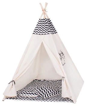 Namiot tipi dla dzieci Springos Czarne zygzaki TIP02 (5907719425917)