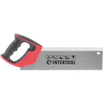 Ножовка по дереву пасовочная Intertool 350 мм обушковая 12T на 1" кромочная (000004536)