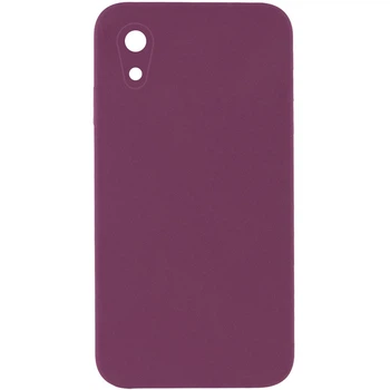 Накладка Epik Silicone Case Square Full Camera Protective (AA) NOLOGO на Apple iPhone XR (6.1") Бордовий / Maroon