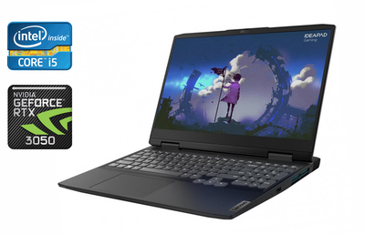 Игровой ноутбук Б-класс Lenovo IdeaPad Gaming 3 15IAH7 / 15.6" (1920x1080) IPS / Intel Core i5-12450H (8 (12) ядер по 3.3 - 4.4 GHz) / 16 GB DDR4 / 512 GB SSD / nVidia GeForce RTX 3050, 4 GB GDDR6, 128-bit / WebCam / Windows 11 б/у