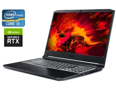 Игровой ноутбук Б-класс Acer Nitro 5 AN515-55-53E5 / 15.6" (1920x1080) IPS / Intel Core i5-10300H (4 (8) ядра по 2.5 - 4.5 GHz) / 16 GB DDR4 / 240 GB SSD / nVidia GeForce RTX 3050, 4 GB GDDR6, 128-bit / WebCam б/у