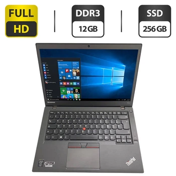 Ноутбук Б-клас Lenovo ThinkPad T450s / 14" (1920x1080) IPS / Intel Core i7-5600U (2 (4) ядра 2.6 - 3.2 GHz) / 12 GB DDR3 / 256 GB SSD / Intel HD Graphics 5500 / WebCam б/в