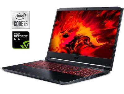 Игровой ноутбук Б-класс Acer Nitro 5 AN515-55-53AG / 15.6" (1920x1080) TN / Intel Core i5-10300H (4 (8) ядра по 2.5 - 4.5 GHz) / 16 GB DDR4 / 256 GB SSD + 256 GB SSD / nVidia GeForce GTX 1650, 4 GB GDDR6, 128-bit / WebCam / Win 11 б/у