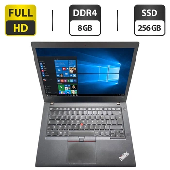 Ноутбук Б-класс Lenovo ThinkPad T470 / 14" (1920x1080) IPS / Intel Core i5-7200U (2 (4) ядра по 2.5 - 3.1 GHz) / 8 GB DDR4 / 256 GB SSD / HD Graphics 620 / WebCam б/у