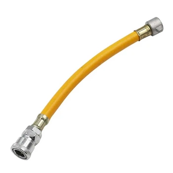 Шланг для подкачки колес быстросъем барашек M16 30см гибкий Yellow (927263)