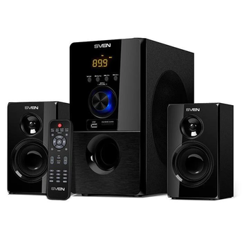 Аудіосистема 2.1 Sven MS-2050, 55 Вт, LED-дисплей, FM-радіо, Bluetooth, пульт дистанційного керування, чорна