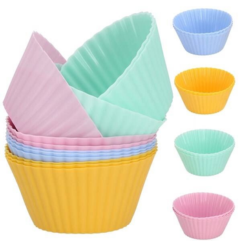 Formy do pieczenia babki Springos silikonowe kolorowe 7 cm 12 szt (5907719437286)