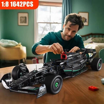 Конструктор Technology Формула 1 машинка на 1642 деталей 63cм в детализации 1:8 Formula 1 (В крафтовой упаковке) + LED подсветкой Technology