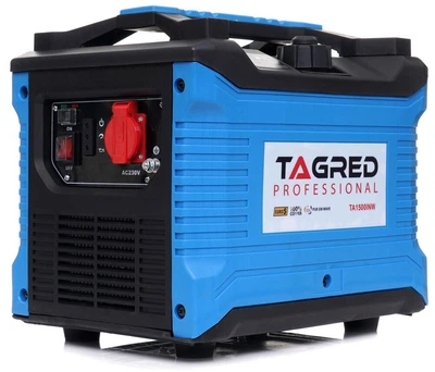 Инверторный бензиновый генератор TAGRED TA1500INV, 1200 Вт, 230V, однофазная генераторная установка для обеспечения электропитания