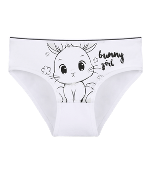 Трусы слипы для девочки с принтом bunny - Donella - 4171PB112 - 122-128 см - Белый