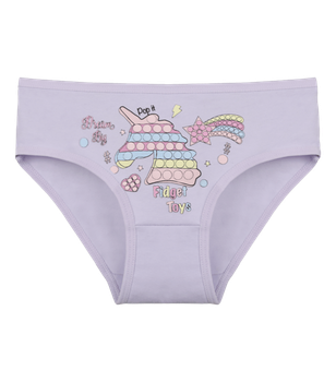 Трусы слипы для девочки с принтом Pop it - Donella - 4171PB79 - 98-104 см - Светло-фиолетовый