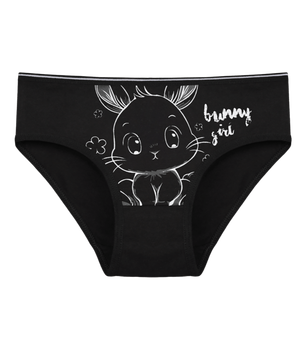 Трусы слипы для девочки с принтом bunny - Donella - 4171PB112 - 98-104 см - Черный
