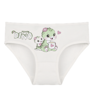 Трусы слипы для девочки с принтом Princess DiNO - Donella - 4171PB125 - 86-92 см - Молочный