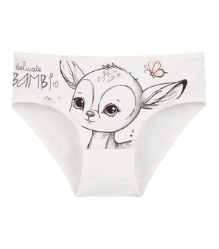 Трусы слипы для девочки с принтом BAMBi - Donella - 4171PB119 - 86-92 см - Белый