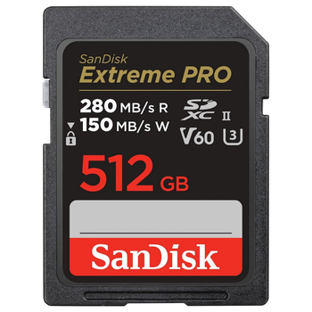 Карта памяти SanDisk SD 512GB C10 UHS-II U3 R280/W150MB/s Extreme Pro V60