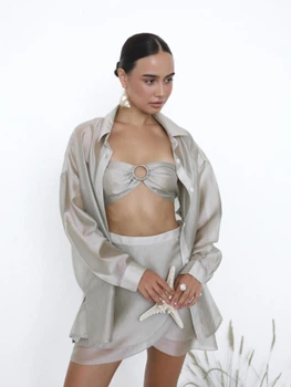 Бежевий костюм тройка Tencel Breeze Set LiLove 346 S Бежевий