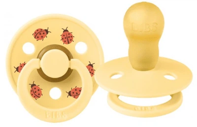 Класична латексна пустушка BIBS Colour STUDIO Ladybug Friends Pale Butter 18 міс.+, розмір 3