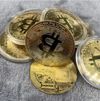 Позолоченная монета Bitcoin, коллекционная художественная коллекция, подарок 40 мм №8