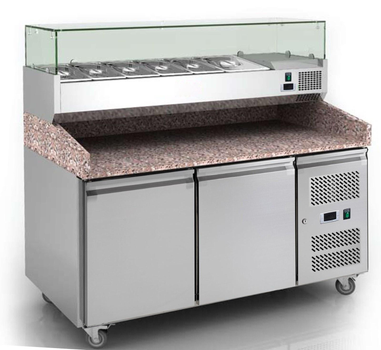 Стол для пиццы (саладетта в комплект не входит) GOODER PZ2600TN гранитная столешница двухдверный