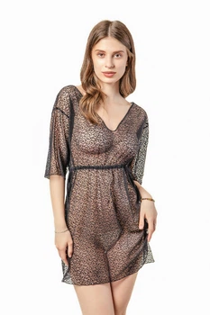 Пляжная женская легкая туника из сеточки Felisiya Lingerie Черная 86-170кп One size(L-XL)