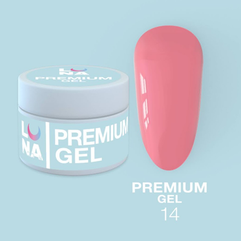 Гель LUNAMoon Premium Gel №14 на 30 мл для укрепления, выравнивания и наращивания ногтей