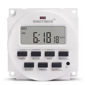 Недельный Таймер Sinotimer TM618sH-2 программируемый переменного тока 220V. Реле времени
