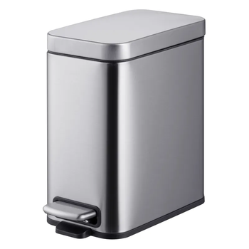 Відро для мусора із плавним закриттям прямокутне Mixxus Premium Quadro-TC0105 SS Color 5л колір нержавійка (MI7062)