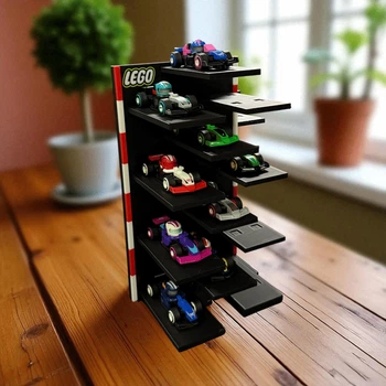 Стенд Подставка для 12 Конструкторов LEGO Minifigures Мини фигурок F1 (Speed Champions) (71049) Формула 1 / Общий Гараж Стенд для 12 болидов