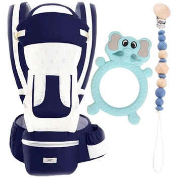 Эрго-рюкзак Baby Carrier 6 в 1 и прорезыватель для зубов Слоник с держателем Бусины n-13055