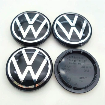 Наклейки на ковпак на титан "VW" (65/56мм) черный Нового зразка 5H0601171