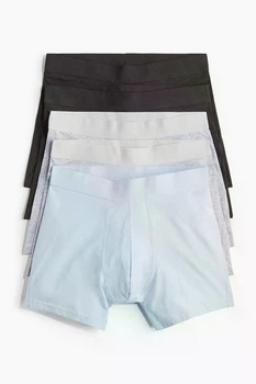 Набір коротких бавовняних боксерів H&M short trunks розмір XXL 5 шт blue mix блакитний мікс 0148