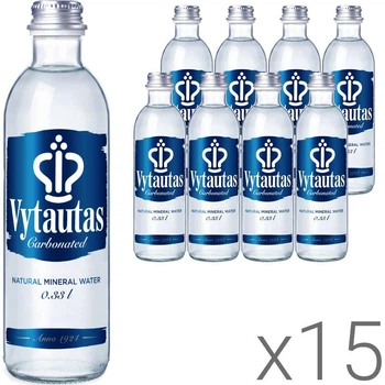 Упаковка сильногазированной минеральной воды Vytautas стекло 15 шт. х 0,33 л