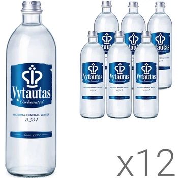 Упаковка сильногазированной минеральной воды Vytautas стекло 12 шт. х 0,75 л