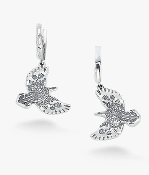 Серьги серебряные с птицей Берегиня 925