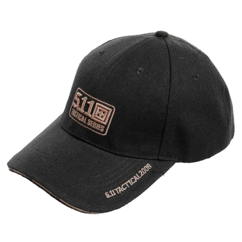 Кепка бейсболка тактична 5.11 Tactical (бавовна, поліестер, регульований розмір, Чорний) (TY-6308_Чорний)