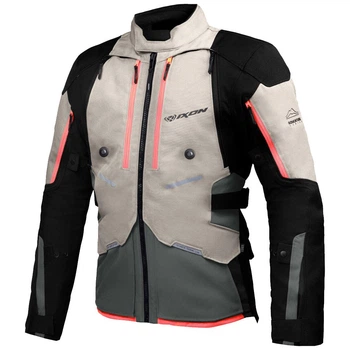 Межсезонная мотокуртка IXON VIDAR greige/tactic green/red 2XL