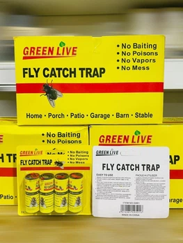 Липка стрічка від мух GREEN LIVE Fly Catch Trap, набір 4 шт ZVK0002