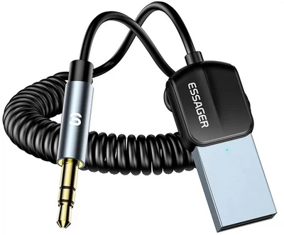 Bluetooth адаптер ESSAGER Lingfeng Bluetooth 5.0 Aux Adapter Car Wireless Receiver USB to 3.5 mm (EBT-LF01-P)