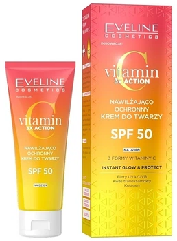 Крем для обличчя - Eveline Cosmetics Vitamin C 3x Action Instant Glow & Protect SPF50 30ml (1215896-38585927)