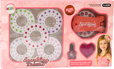Zestaw piękności LEAN Toys z maszynką do wyklejania włosów diamencikami i brokatem 18218 (5905991015659)