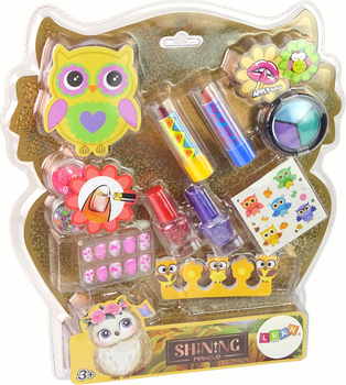 Zestaw piękności LEAN Toys Sowa do makijażu i do zdobienia paznokci 15723 (5905679072417)