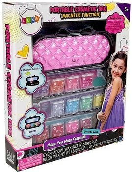 Набір для краси LEAN Toys for make-up з футляром для тіней та блискітками Pink 8309 (5903802456882)